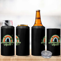 Funny St Patrick's Day Shenanigans Squad 4 in 1 Can Cooler Tumbler Rainbow Shamrock