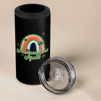 Funny St Patrick's Day Shenanigans Squad 4 in 1 Can Cooler Tumbler Rainbow Shamrock
