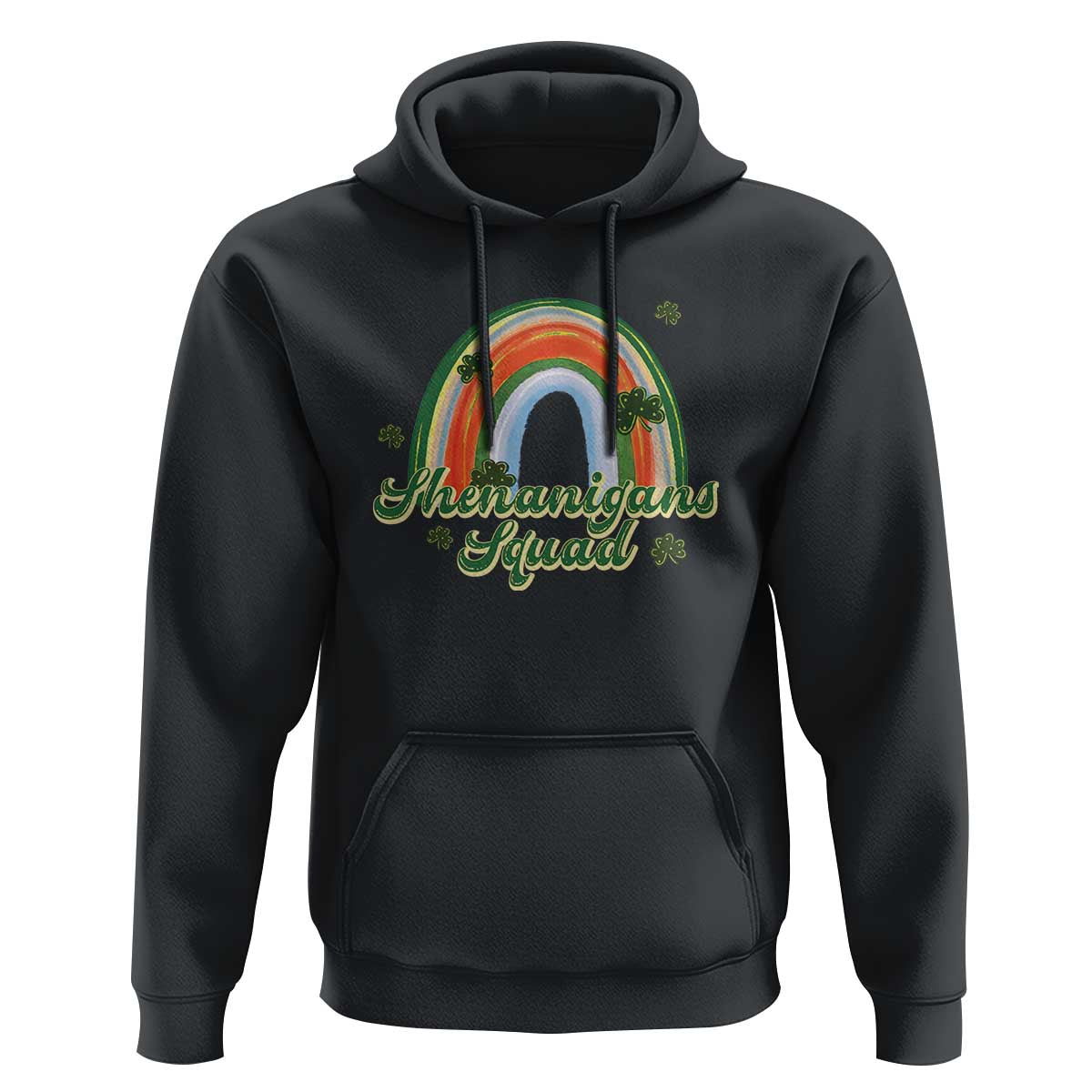 Funny St Patrick's Day Shenanigans Squad Hoodie Rainbow Shamrock