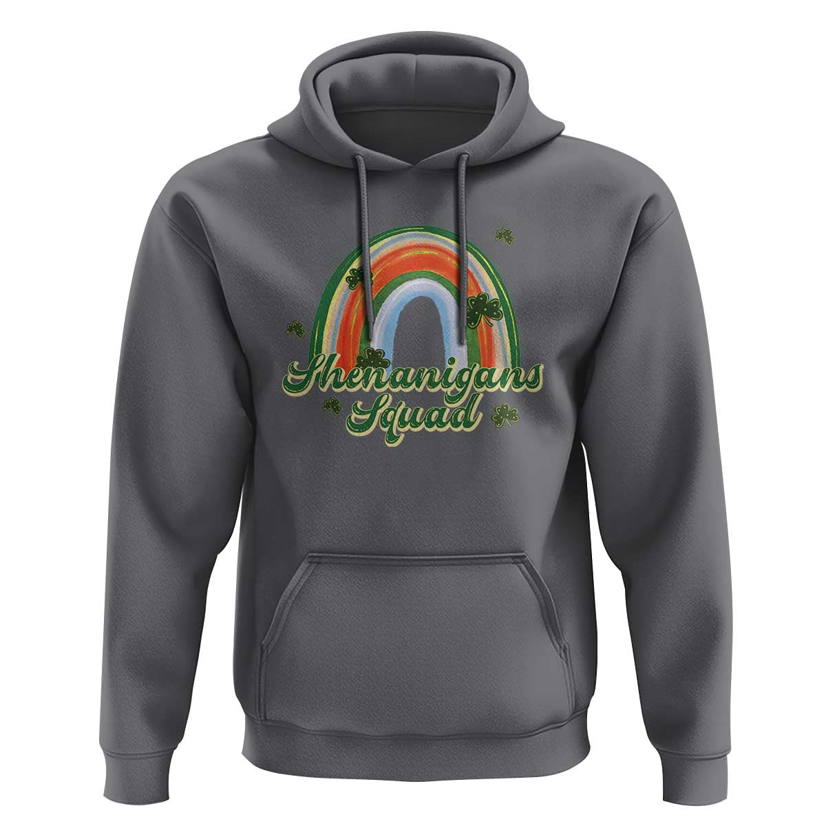 Funny St Patrick's Day Shenanigans Squad Hoodie Rainbow Shamrock