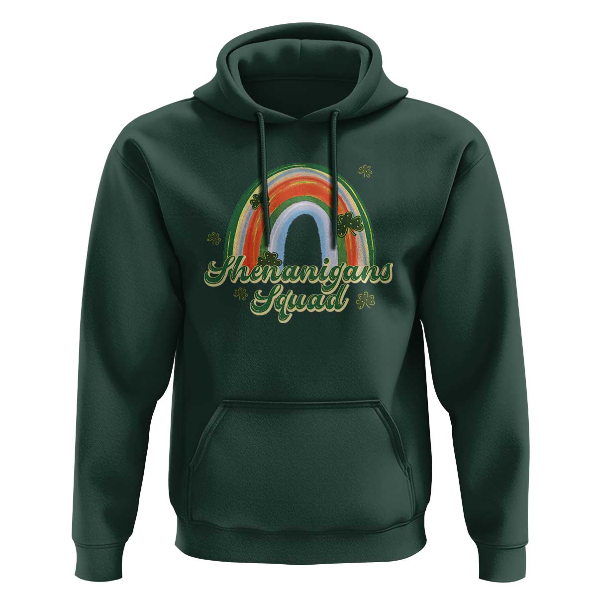 Funny St Patrick's Day Shenanigans Squad Hoodie Rainbow Shamrock