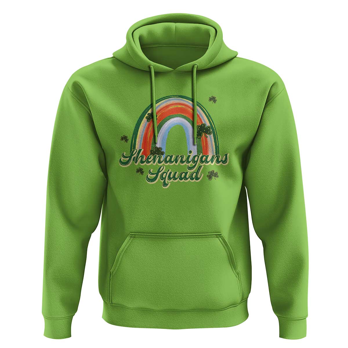 Funny St Patrick's Day Shenanigans Squad Hoodie Rainbow Shamrock