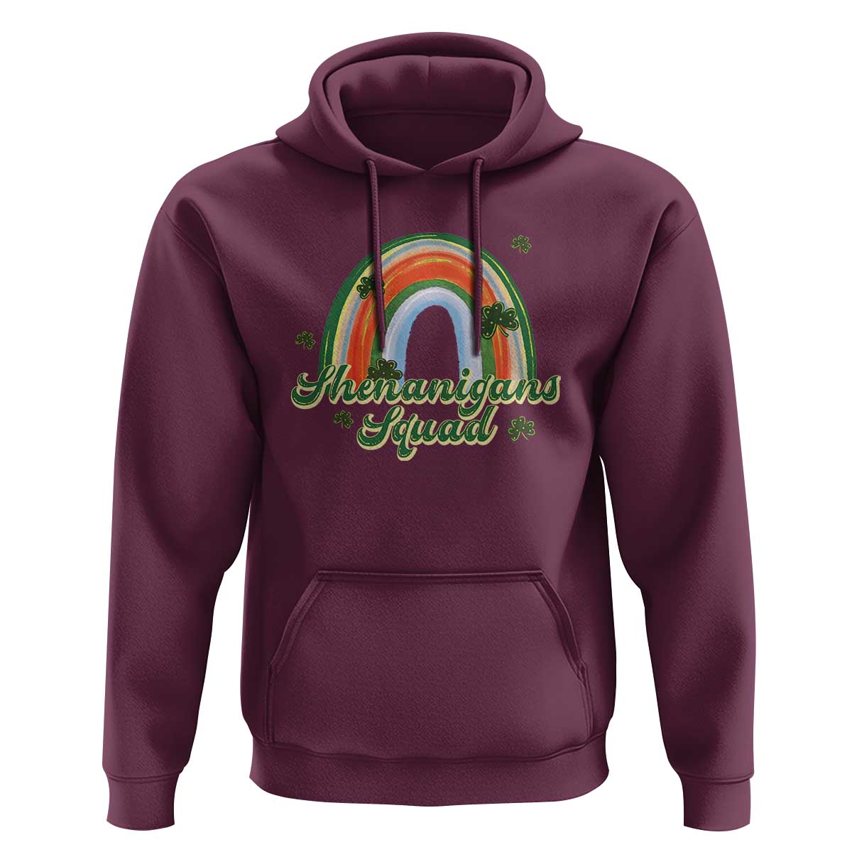 Funny St Patrick's Day Shenanigans Squad Hoodie Rainbow Shamrock