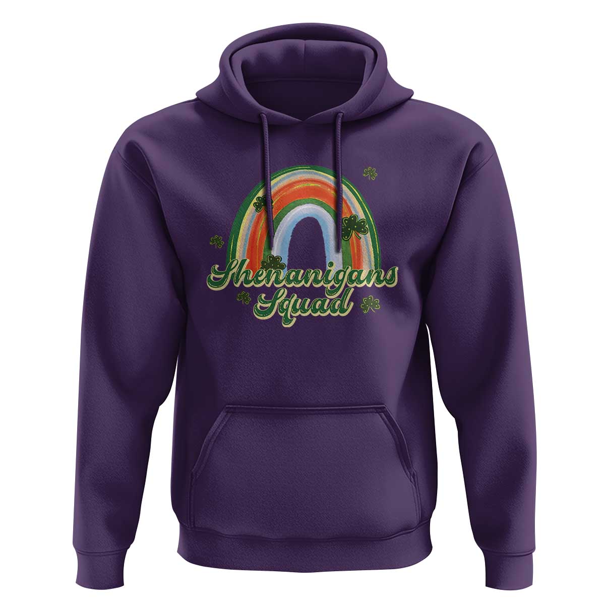 Funny St Patrick's Day Shenanigans Squad Hoodie Rainbow Shamrock