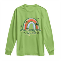 Funny St Patrick's Day Shenanigans Squad Long Sleeve Shirt Rainbow Shamrock