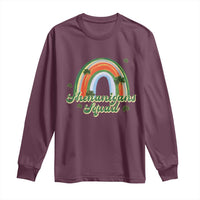 Funny St Patrick's Day Shenanigans Squad Long Sleeve Shirt Rainbow Shamrock