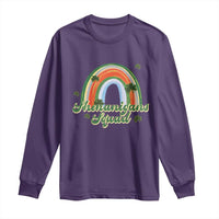 Funny St Patrick's Day Shenanigans Squad Long Sleeve Shirt Rainbow Shamrock