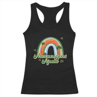 Funny St Patrick's Day Shenanigans Squad Racerback Tank Top Rainbow Shamrock