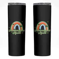 Funny St Patrick's Day Shenanigans Squad Skinny Tumbler Rainbow Shamrock