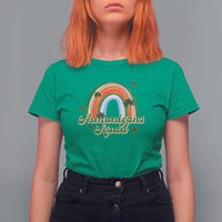 Funny St Patrick's Day Shenanigans Squad T Shirt For Women Rainbow Shamrock