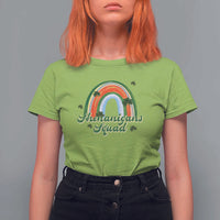Funny St Patrick's Day Shenanigans Squad T Shirt For Women Rainbow Shamrock