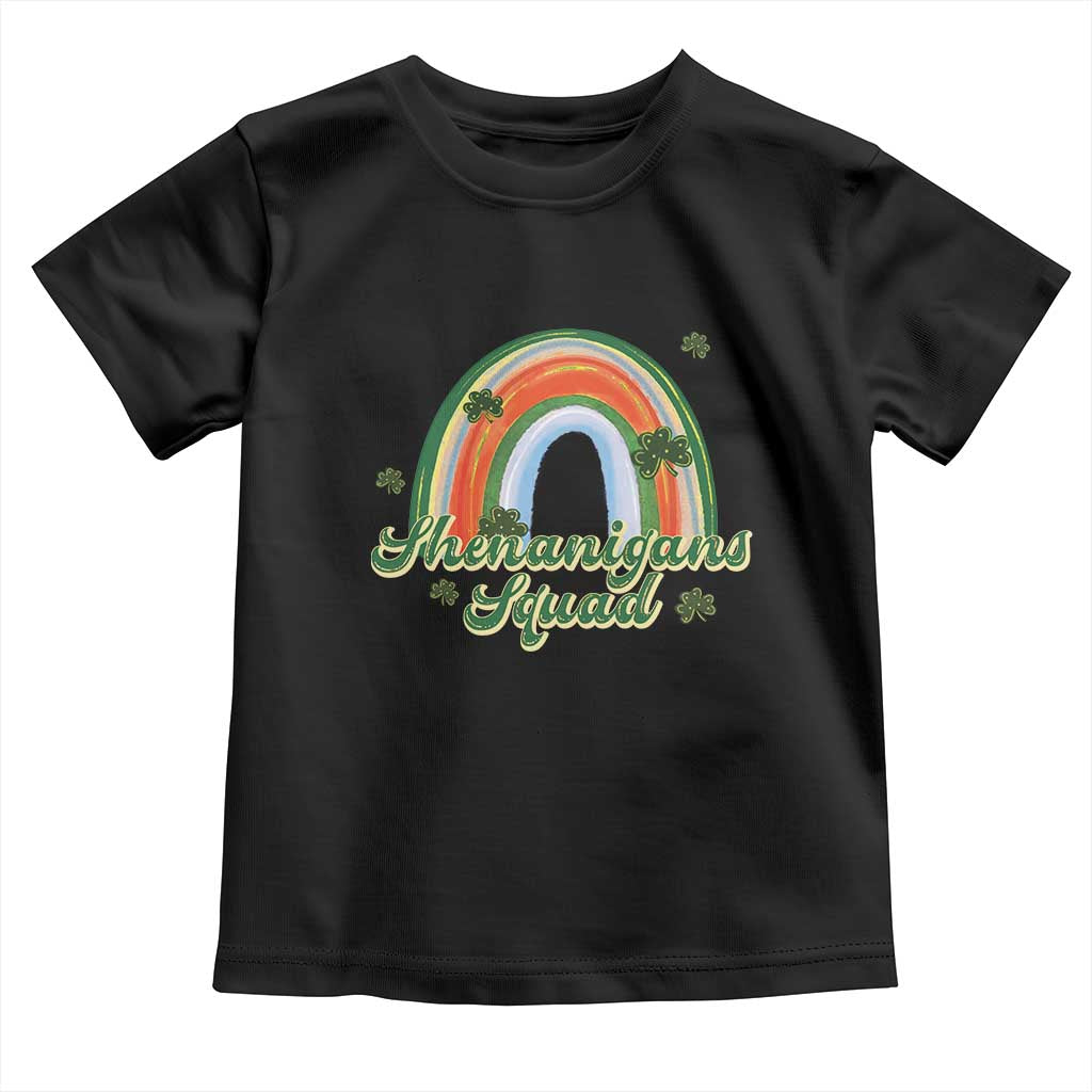 Funny St Patrick's Day Shenanigans Squad Toddler T Shirt Rainbow Shamrock