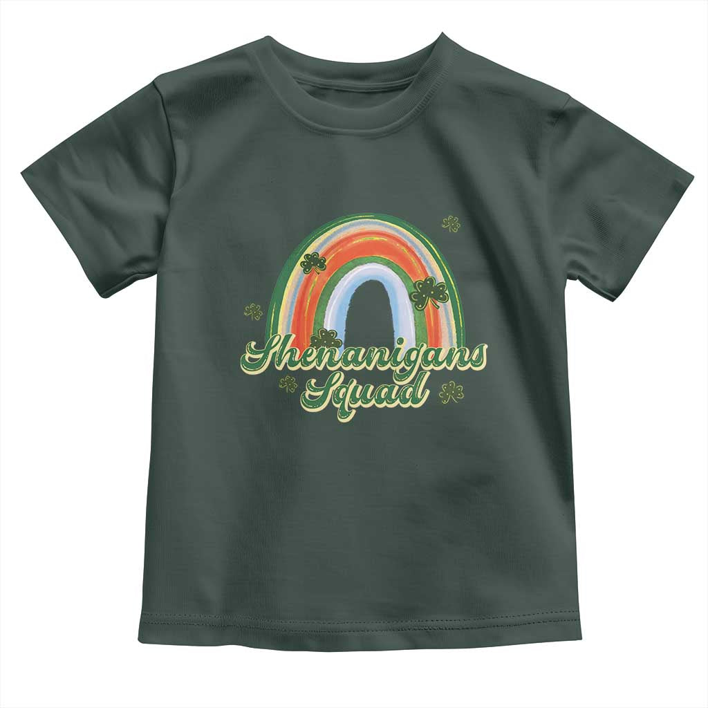Funny St Patrick's Day Shenanigans Squad Toddler T Shirt Rainbow Shamrock
