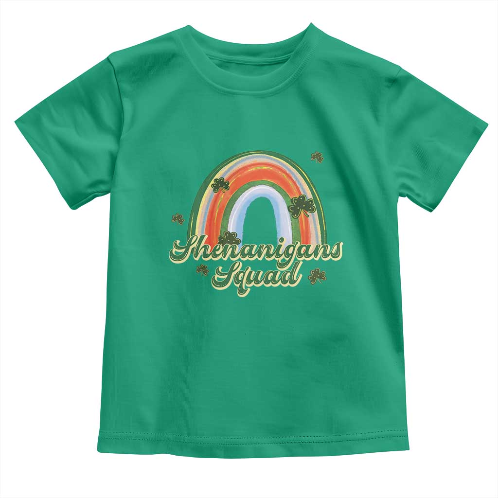 Funny St Patrick's Day Shenanigans Squad Toddler T Shirt Rainbow Shamrock