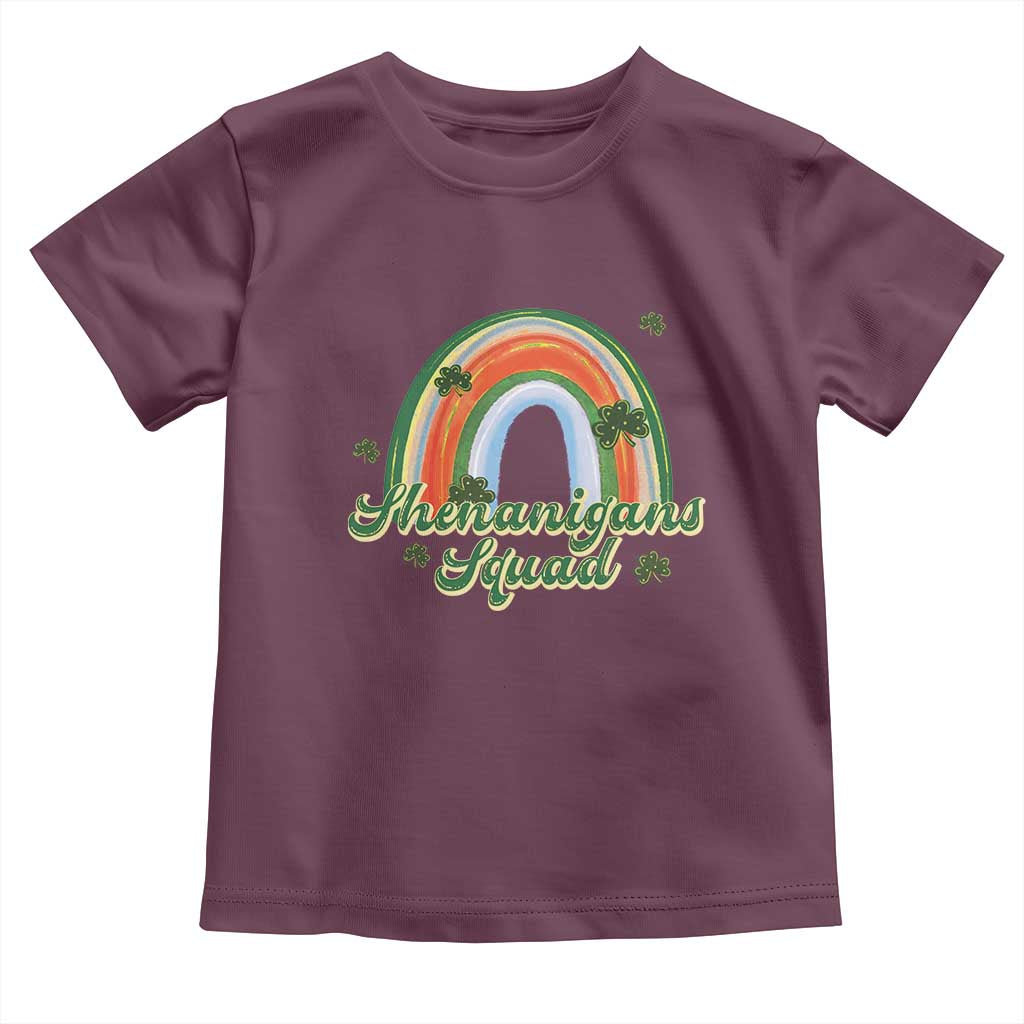 Funny St Patrick's Day Shenanigans Squad Toddler T Shirt Rainbow Shamrock