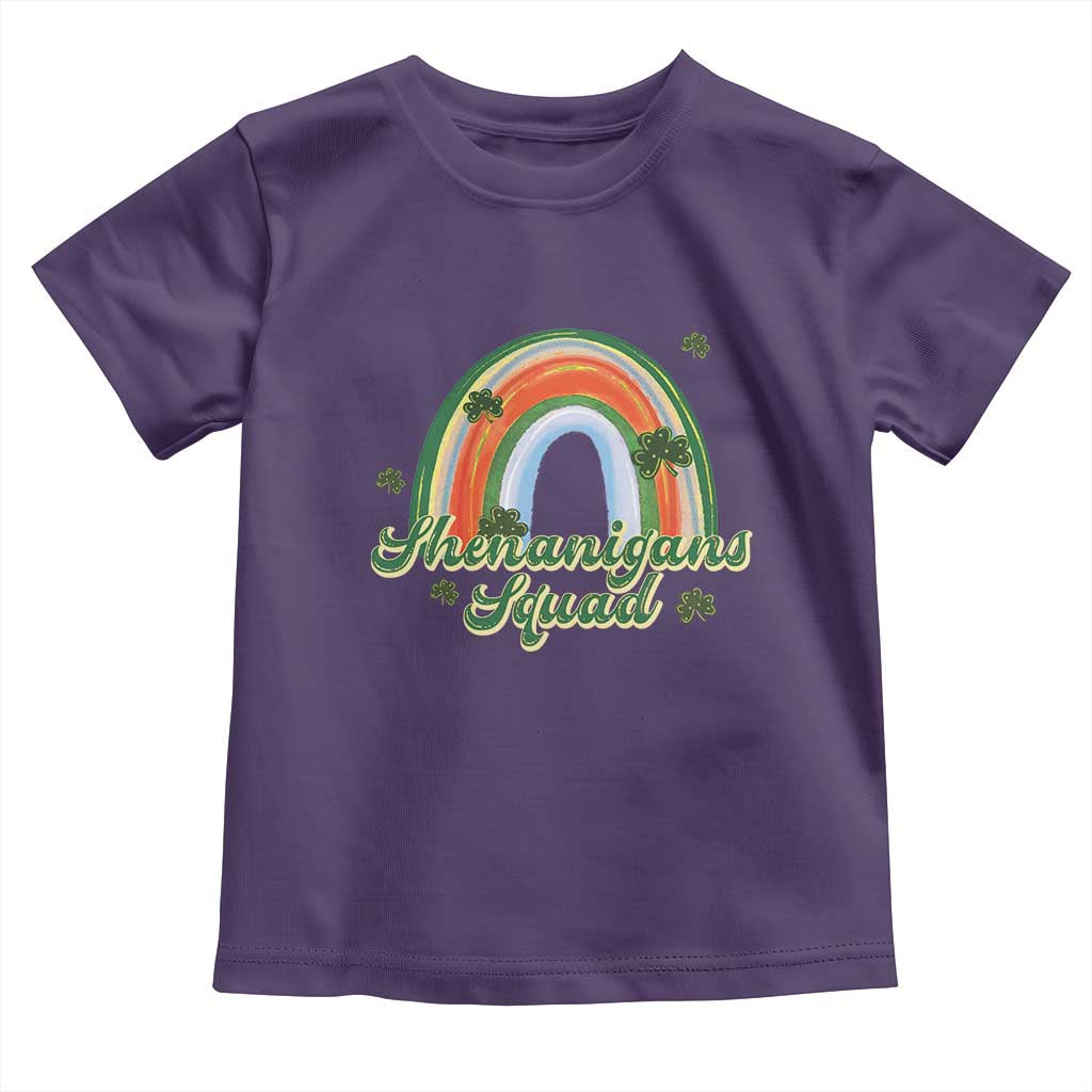 Funny St Patrick's Day Shenanigans Squad Toddler T Shirt Rainbow Shamrock