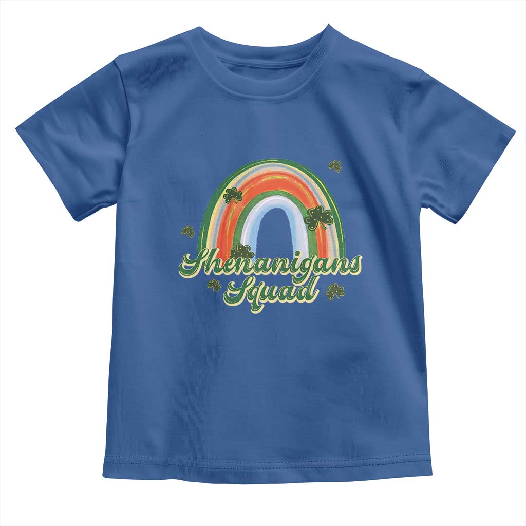 Funny St Patrick's Day Shenanigans Squad Toddler T Shirt Rainbow Shamrock