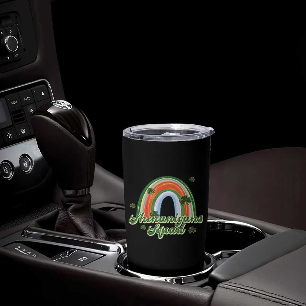 Funny St Patrick's Day Shenanigans Squad Tumbler Cup Rainbow Shamrock