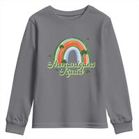 Funny St Patrick's Day Shenanigans Squad Youth Sweatshirt Rainbow Shamrock