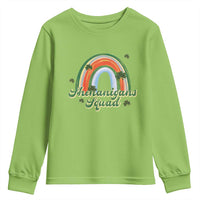Funny St Patrick's Day Shenanigans Squad Youth Sweatshirt Rainbow Shamrock