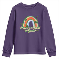 Funny St Patrick's Day Shenanigans Squad Youth Sweatshirt Rainbow Shamrock