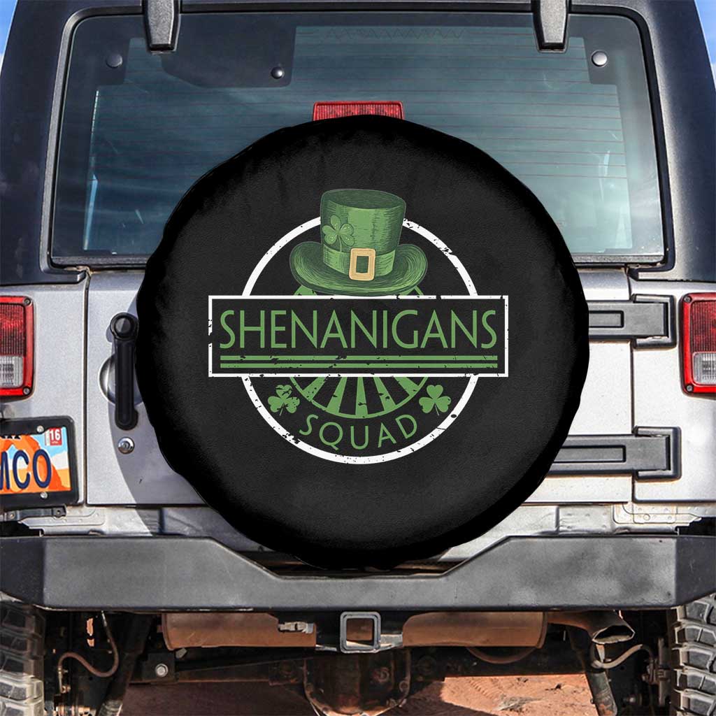 Funny St Patrick's Day Shenanigans Squad Spare Tire Cover Shamrock