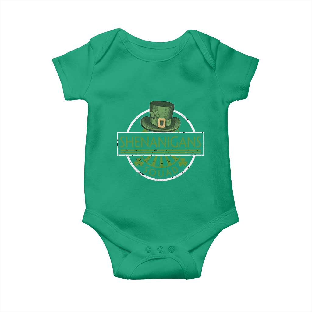 Funny St Patrick's Day Shenanigans Squad Baby Onesie Shamrock