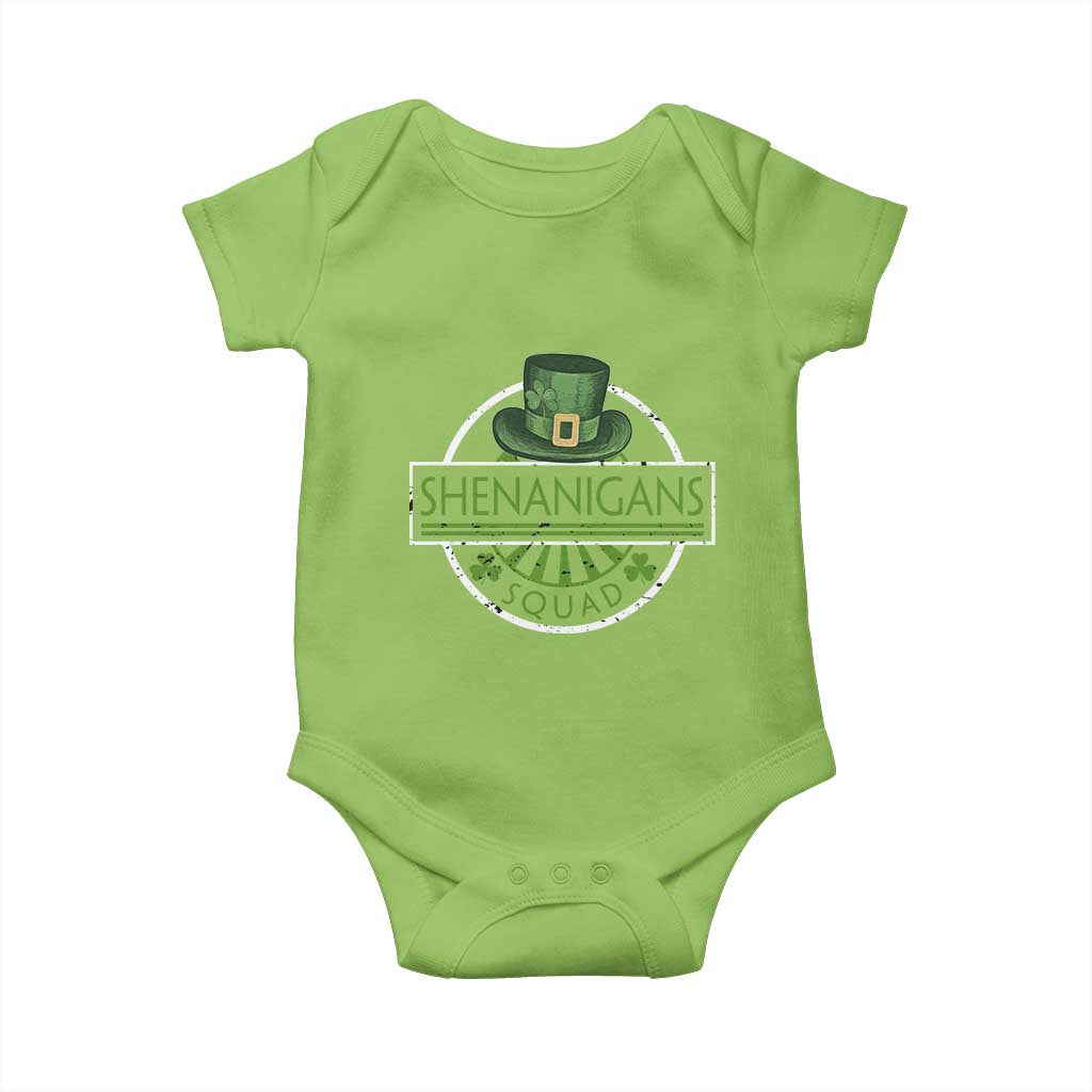 Funny St Patrick's Day Shenanigans Squad Baby Onesie Shamrock