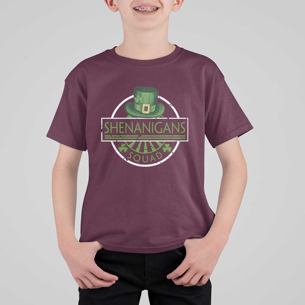 Funny St Patrick's Day Shenanigans Squad T Shirt For Kid Shamrock