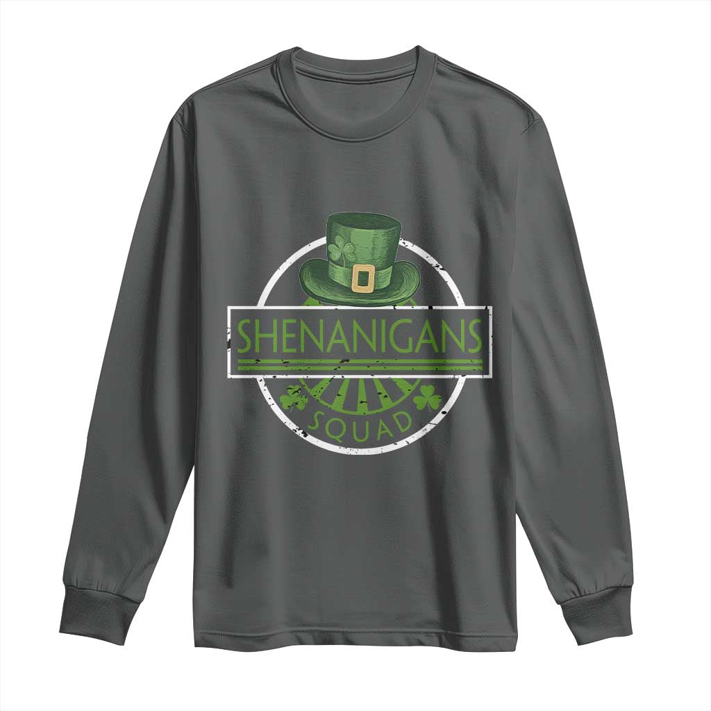Funny St Patrick's Day Shenanigans Squad Long Sleeve Shirt Shamrock