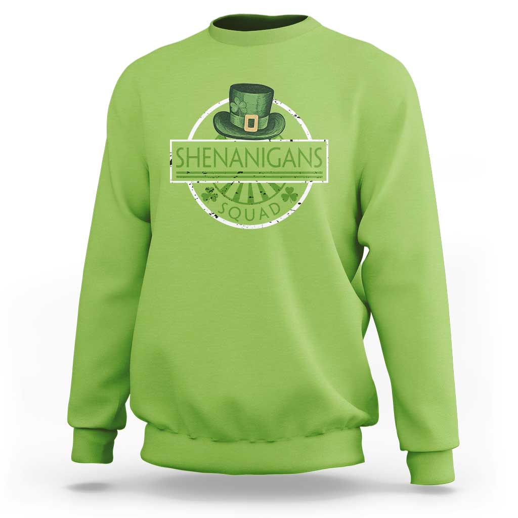 Funny St Patrick's Day Shenanigans Squad Sweatshirt Shamrock