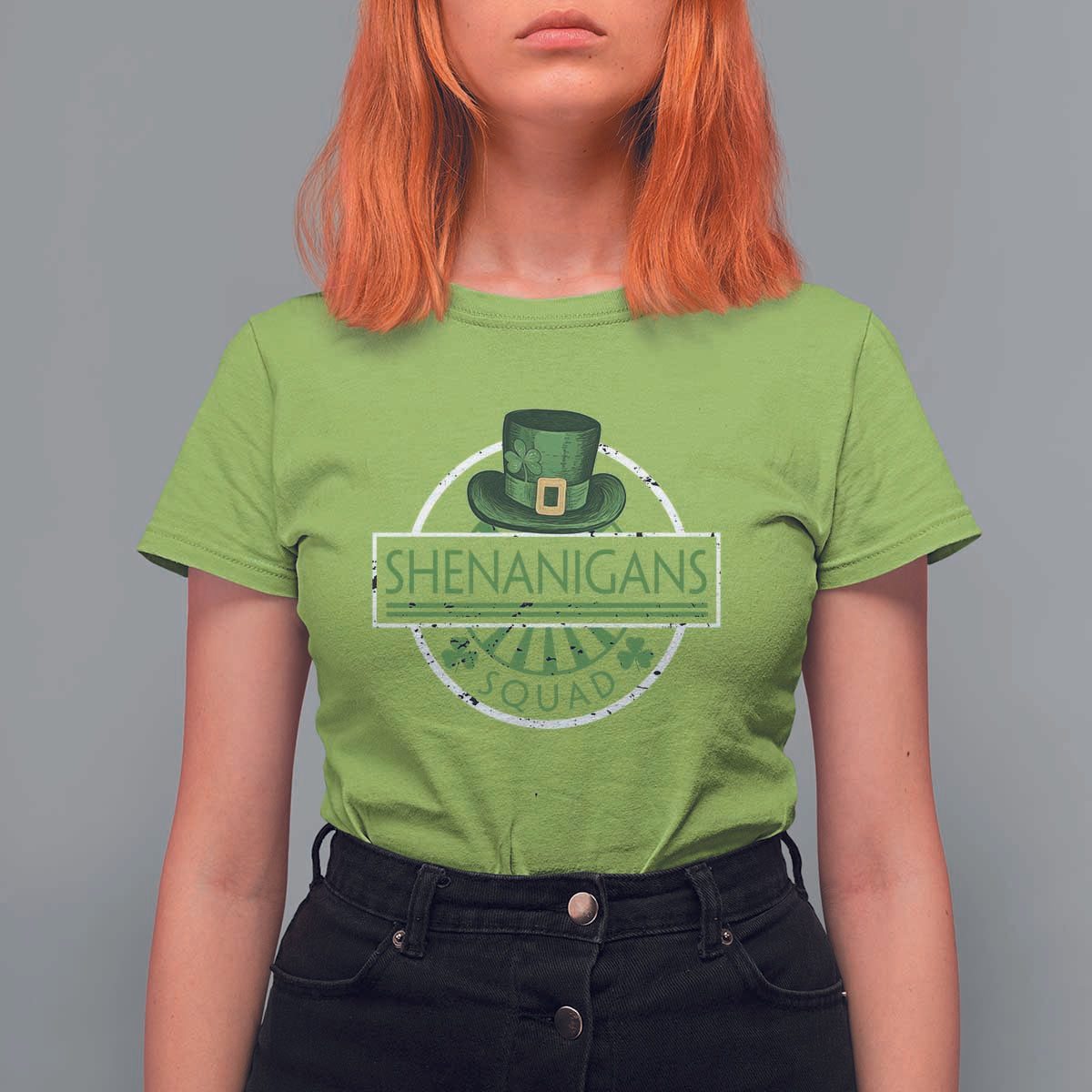 Funny St Patrick's Day Shenanigans Squad T Shirt For Women Shamrock