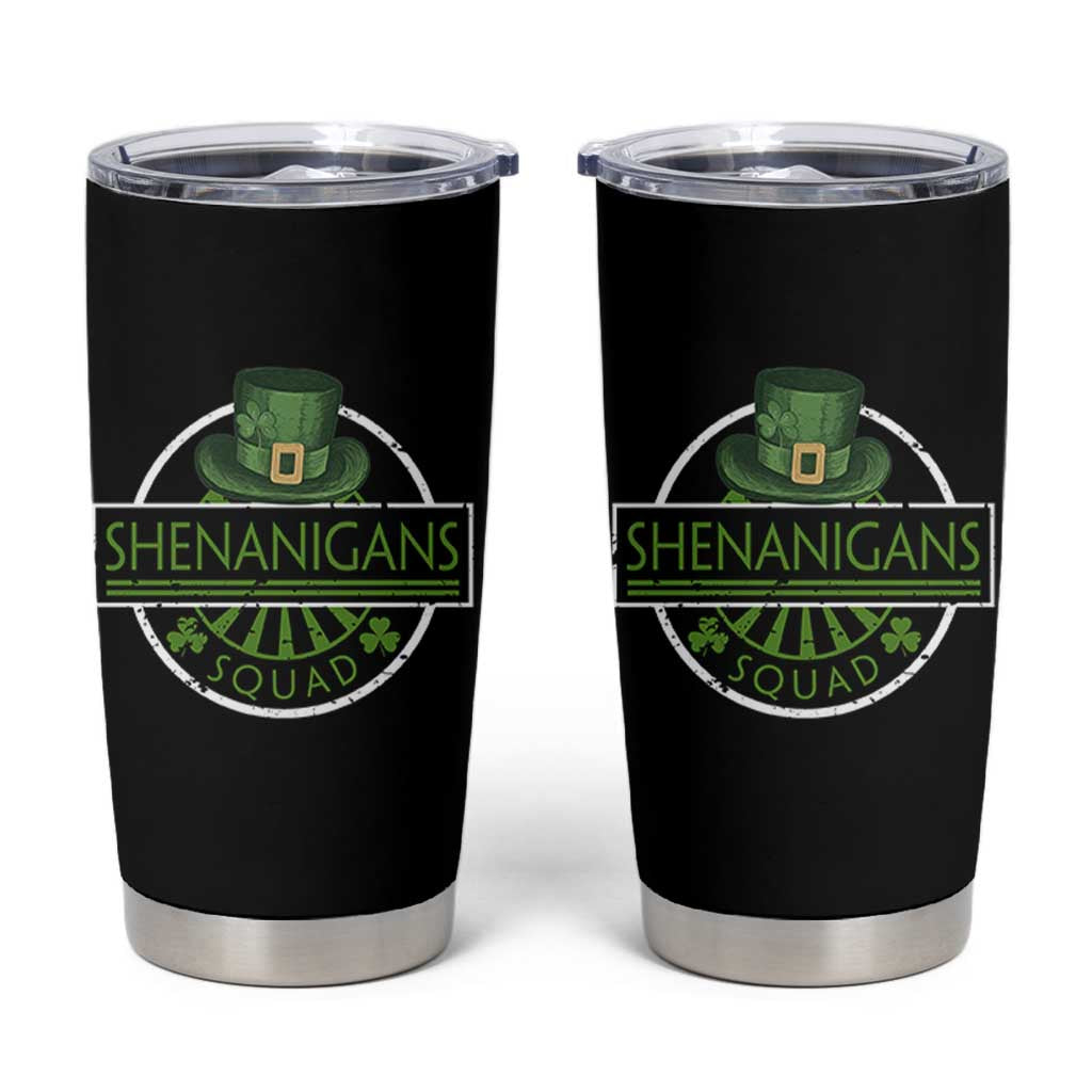 Funny St Patrick's Day Shenanigans Squad Tumbler Cup Shamrock