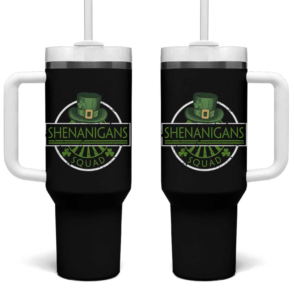 Funny St Patrick's Day Shenanigans Squad Tumbler With Handle Shamrock
