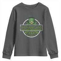 Funny St Patrick's Day Shenanigans Squad Youth Sweatshirt Shamrock