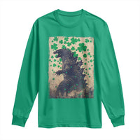 Funny St Patrick's Day Japanese Giant Monster Long Sleeve Shirt Vintage Shamrock