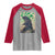 Funny St Patrick's Day Japanese Giant Monster Raglan Shirt Vintage Shamrock