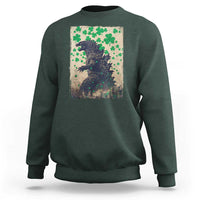 Funny St Patrick's Day Japanese Giant Monster Sweatshirt Vintage Shamrock