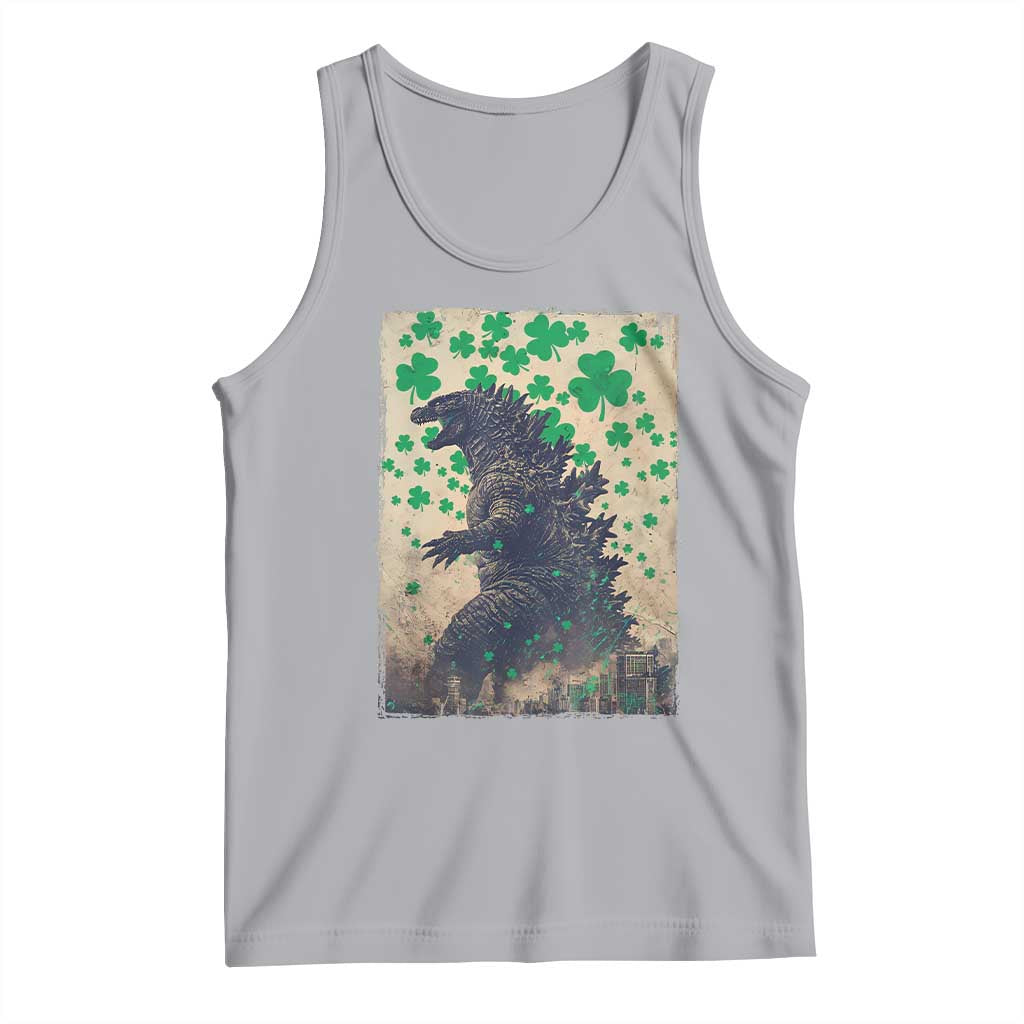 Funny St Patrick's Day Japanese Giant Monster Tank Top Vintage Shamrock
