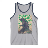 Funny St Patrick's Day Japanese Giant Monster Tank Top Vintage Shamrock