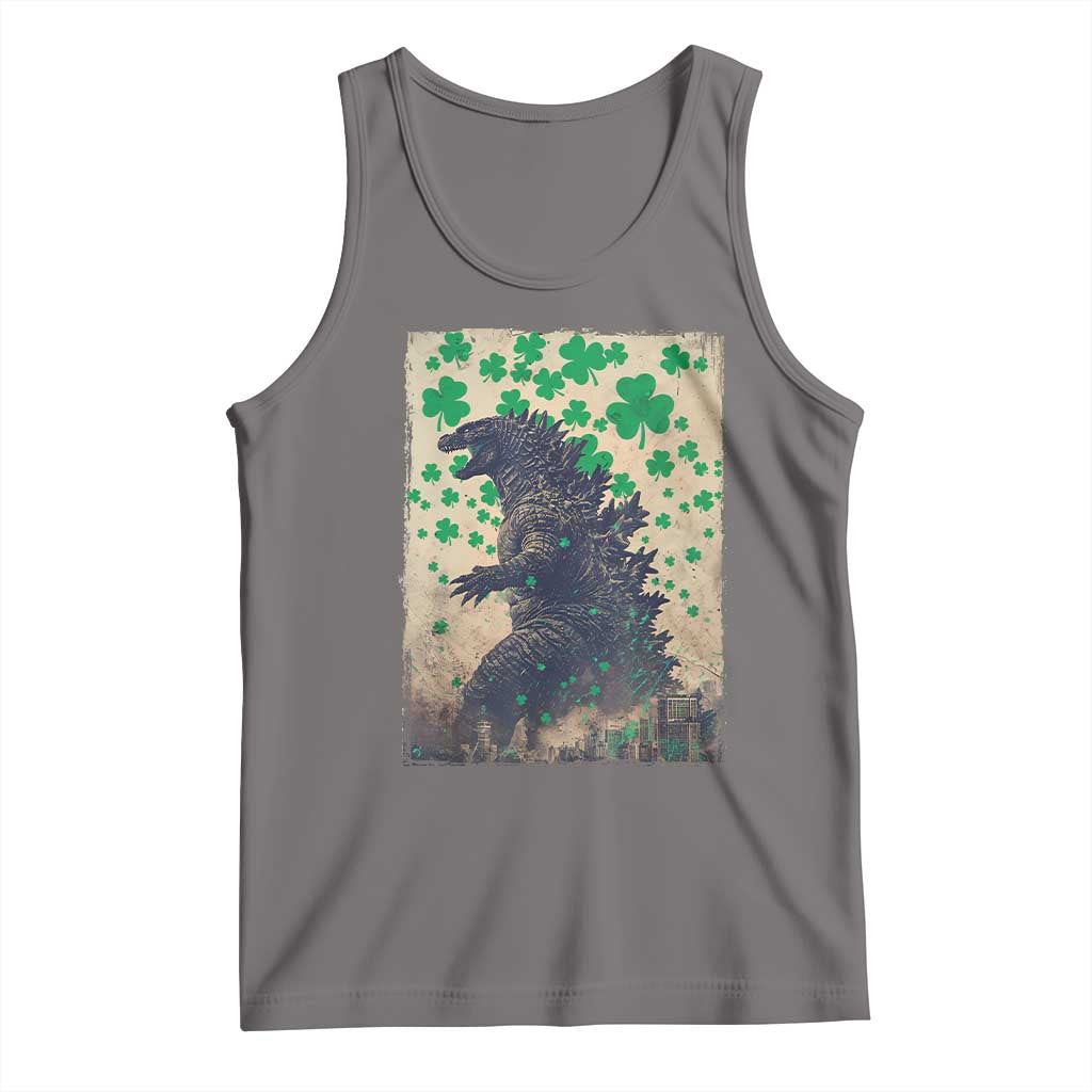 Funny St Patrick's Day Japanese Giant Monster Tank Top Vintage Shamrock