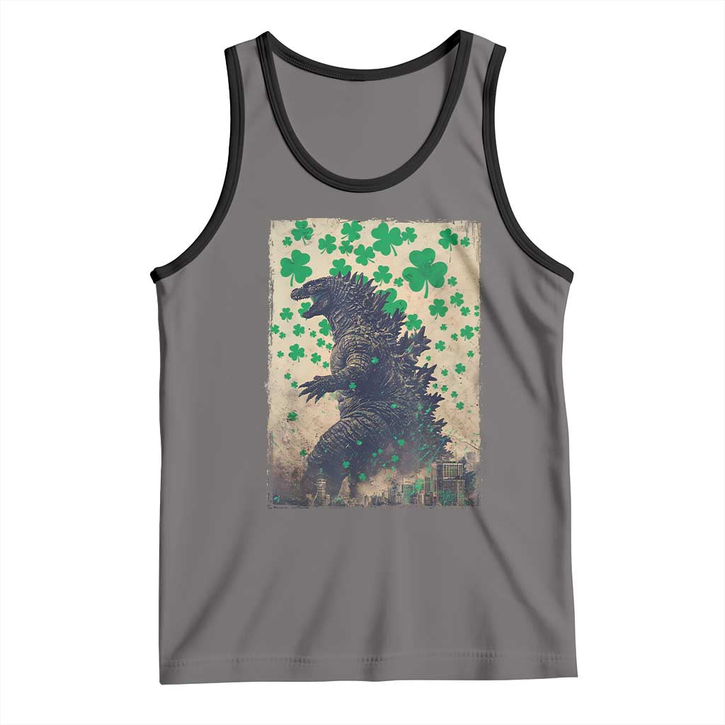 Funny St Patrick's Day Japanese Giant Monster Tank Top Vintage Shamrock