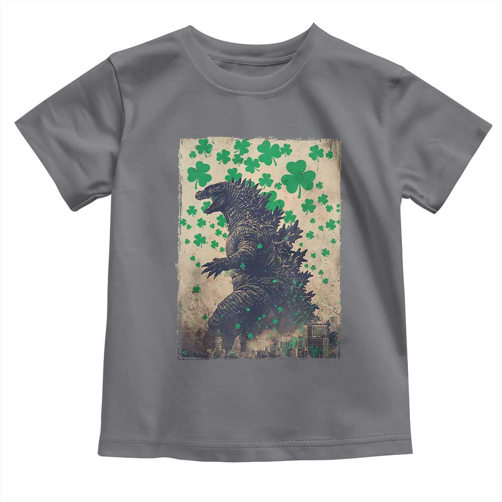 Funny St Patrick's Day Japanese Giant Monster Toddler T Shirt Vintage Shamrock