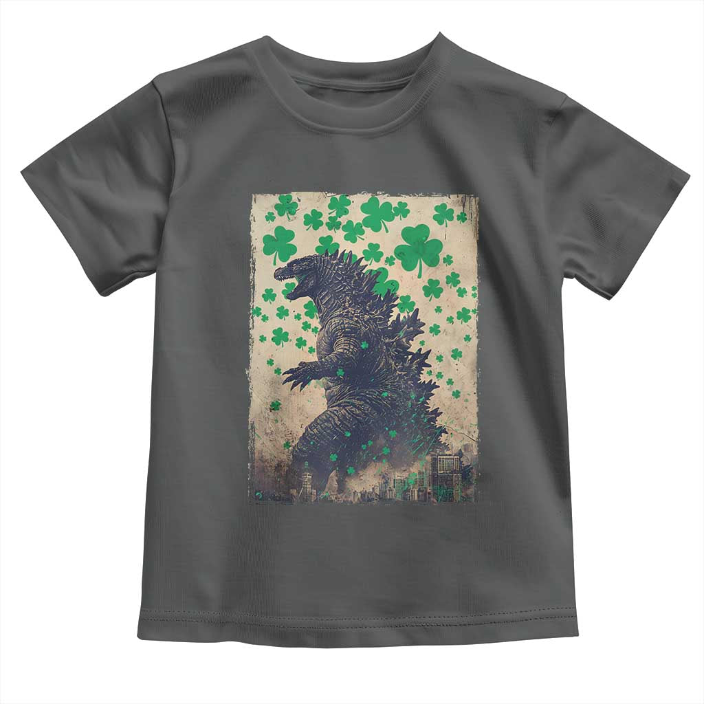 Funny St Patrick's Day Japanese Giant Monster Toddler T Shirt Vintage Shamrock