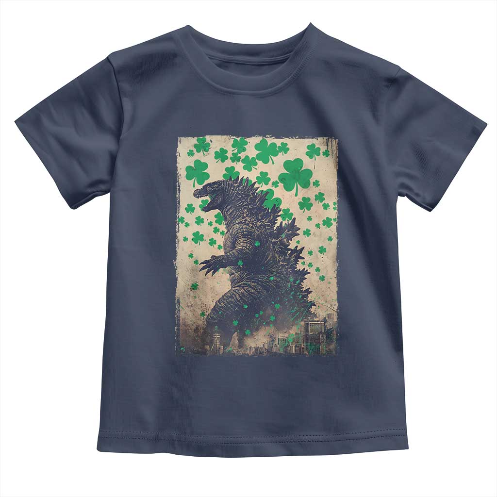 Funny St Patrick's Day Japanese Giant Monster Toddler T Shirt Vintage Shamrock