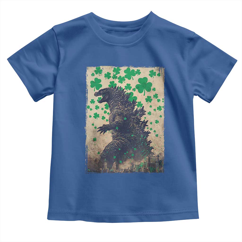 Funny St Patrick's Day Japanese Giant Monster Toddler T Shirt Vintage Shamrock