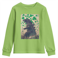 Funny St Patrick's Day Japanese Giant Monster Youth Sweatshirt Vintage Shamrock
