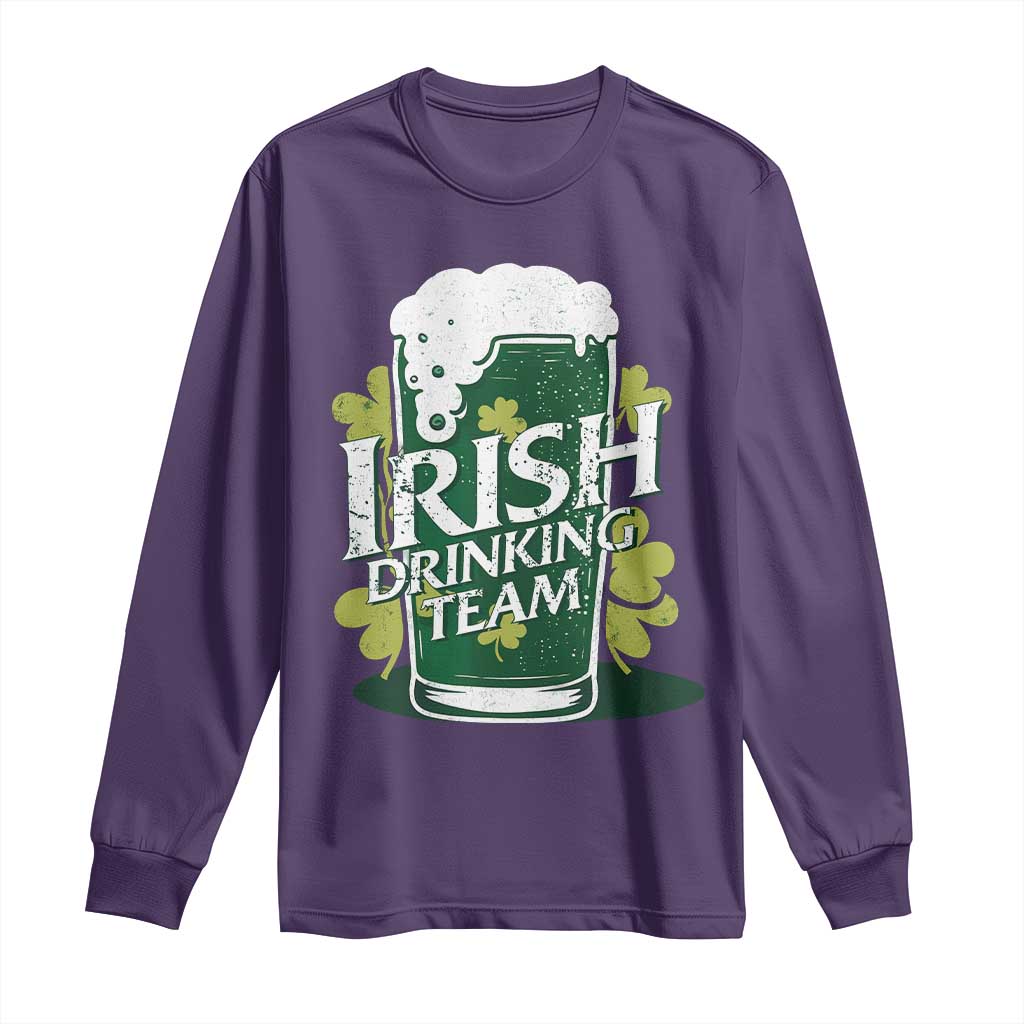 Funny St Patrick's Day Irish Beer Drinking Long Sleeve Shirt Irish Drinking Team Green Beer Shamrock