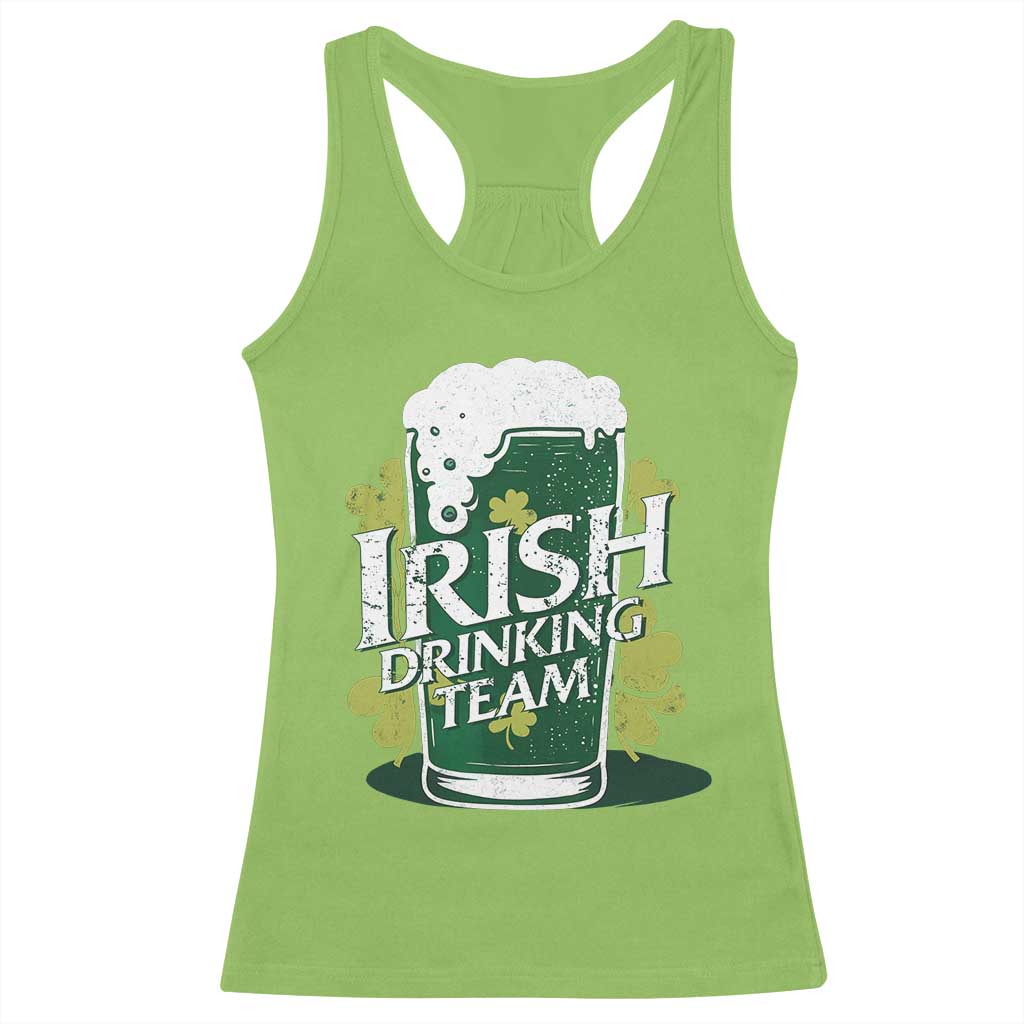 Funny St Patrick's Day Irish Beer Drinking Racerback Tank Top Irish Drinking Team Green Beer Shamrock