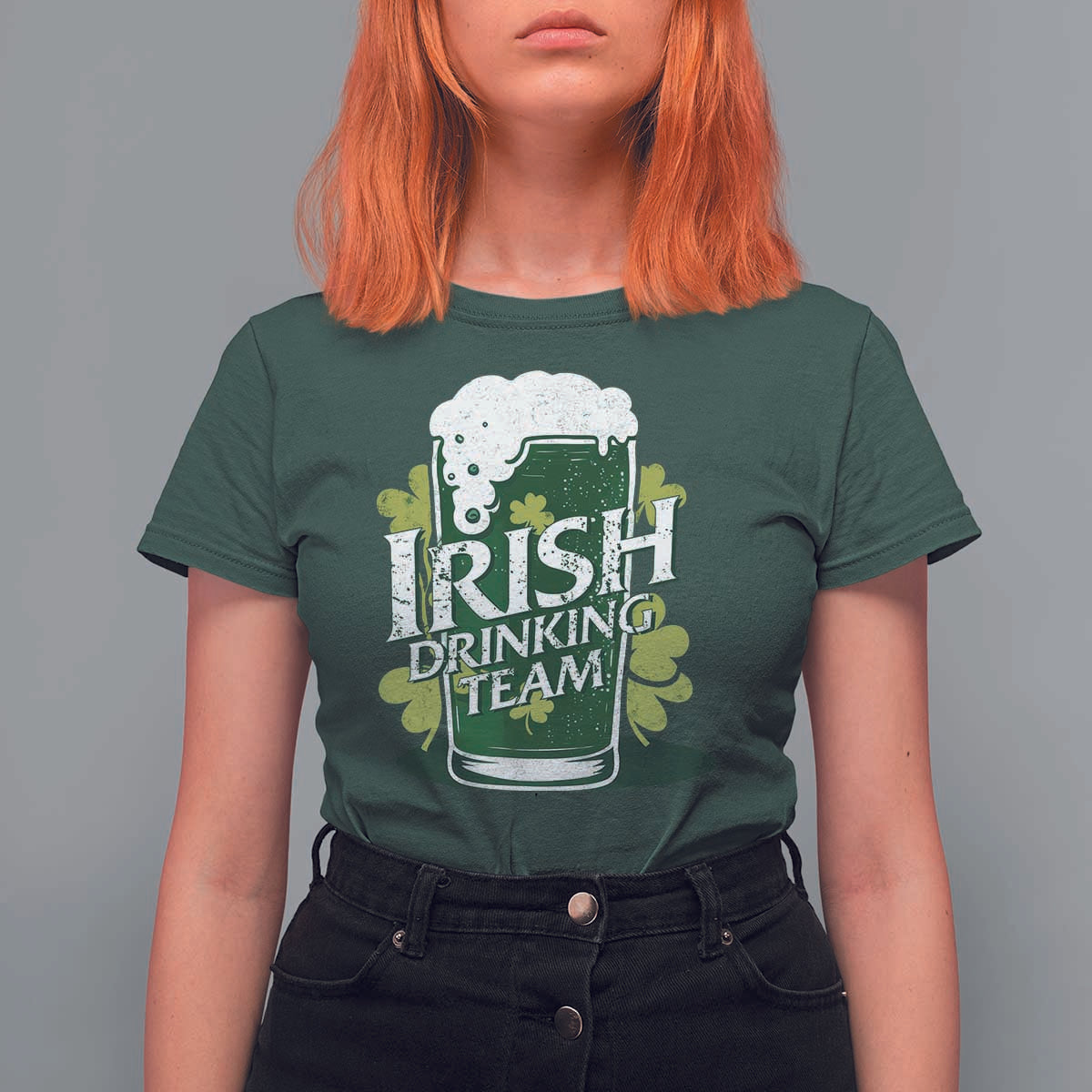 Funny St Patrick's Day Irish Beer Drinking T Shirt For Women Irish Drinking Team Green Beer Shamrock